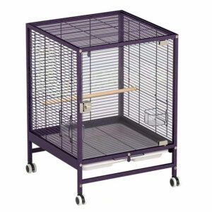 Large Enclosed Bird Cage with Clear Panels – Purple