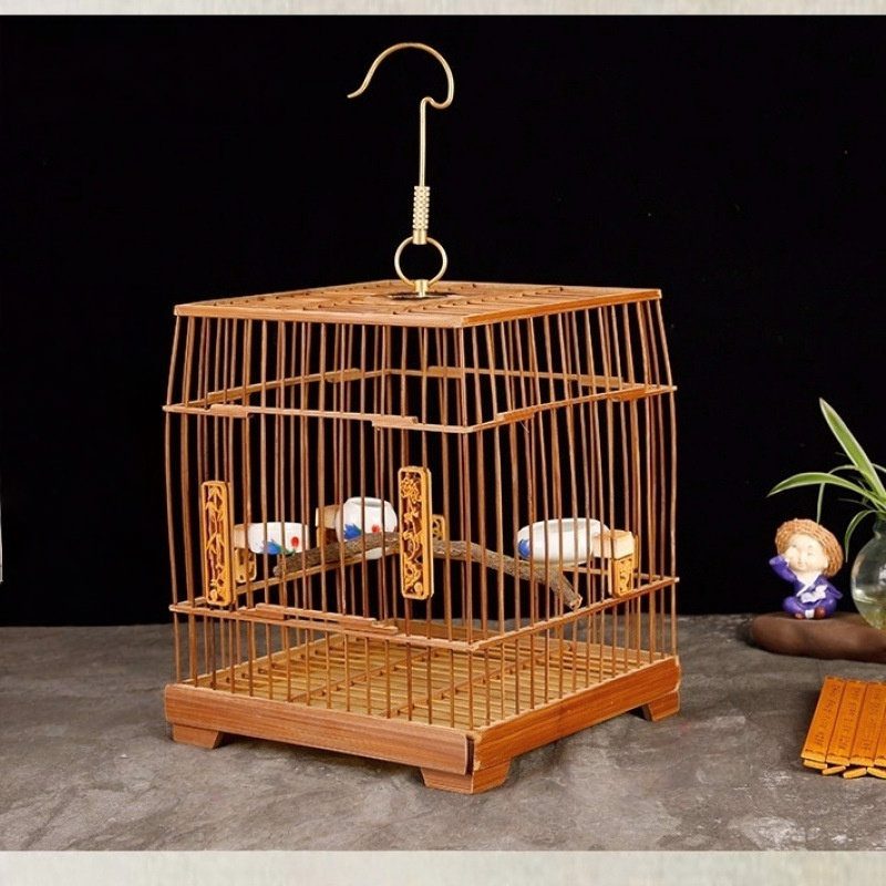 Small Bamboo Bird Cage – Natural - Image 2