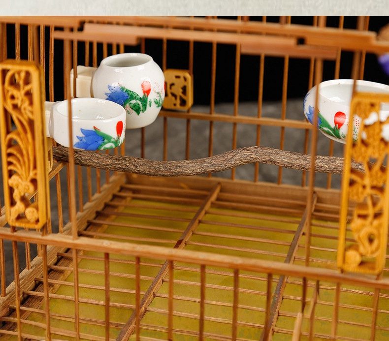 Small Bamboo Bird Cage – Natural - Image 3