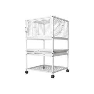 White Villa-Style Bird Cage with Horizontal Bars
